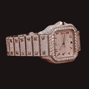 Reloj de Moda con Diamantes de Moissanita y Cuarzo para Hombre, Totalmente Cubierto de Piedras, Esfera de Cristal Plateado 925, Estilo Hip Hop, Edición Limitada de 41MM, Fecha Automática - Product Image 3
