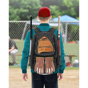 Mochila de béisbol impermeable de poliéster con logotipo personalizado, bolsa deportiva de gran capacidad con compartimento para zapatos, bolsa de viaje antirrobo - Product Image 6