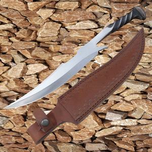 Cuchillo de Cocina de Acero Forjado a Mano, Edición Nueva, Estilo Medieval/de Caza, con Mango de Hierro Trenzado y Hoja Pulida - Product Image 6