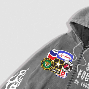 Sudadera con Capucha Y2K con Logotipo Personalizado, Corte Holgado, Estilo Urbano Vintage, Sudadera de Algodón de Alta Calidad, Unisex - Product Image 4