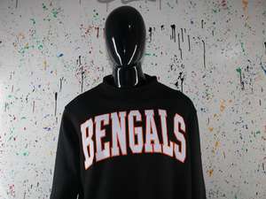 Sudadera BENGALS BLACK con cuello alto, 100% BLANCA, con apliques bordados, cuello ancho, CLUSH SPORTS - Product Image 2