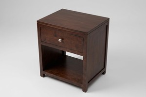 Brown Wood Smart Nightstand Side Table with Drawer Open Shelf Modern Bedside Cabinet for Bedroom - Product Image 2