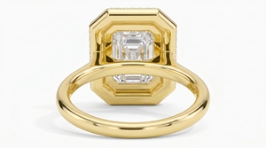 Bague de fiançailles en diamant taille émeraude avec serti halo pour femme, diamants de laboratoire - Product Image 5