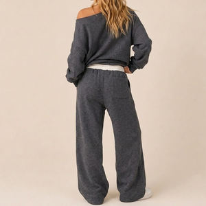 Ensemble de survêtement vintage personnalisé pour femmes, streetwear graphique, deux pièces, fabricant - Product Image 2