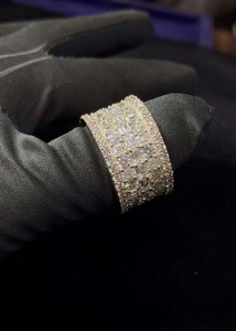 Anillo Unisex de Oro 9K 10K 14K 18K con Certificado IGI, Pureza de 0.50 Gramos, Estilo Hiphop, Diamante Natural Color D, Corte Brillante Redondo - Product Image 2