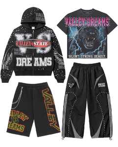 Últimos diseños 2026: Conjuntos de sudadera con capucha y pantalones de chándal personalizados con pedrería, estilo americano, para moda urbana. - Product Image 1