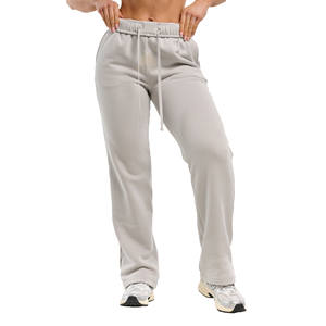 Pantalon de jogging évasé personnalisé pour filles 2026, coupe et couture, 65 % coton 35 % polyester, effet vieilli - Product Image 1