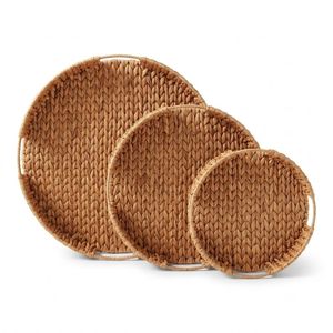 Plateaux de service décoratifs en jacinthe d'eau naturelle, style vintage, pour table basse ou comptoir de cuisine - Product Image 3
