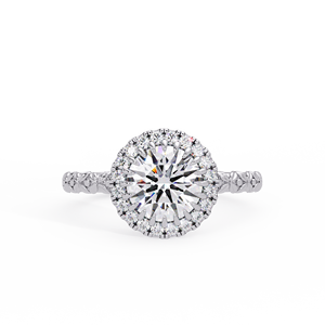 Bague de fiançailles solitaire en argent 925 avec halo de diamants de laboratoire de 2 carats, bijoux de mariée, conception personnalisée, vente en gros OEM - Product Image 3