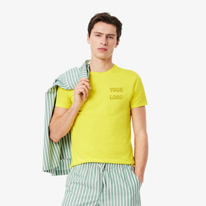 <b>Mens</b> Yellow Short Sleeve Crew Neck Cotton T-<b>Shirt</b> Custom Logo OEM ODM Wholesale Apparel - Product Image 1