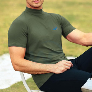 Chemise à col montant de style moderne pour homme, tissu doux, manches courtes, vêtement décontracté, coupe ajustée, vêtements de qualité supérieure, livraison directe d'usine, rapide - Product Image 4