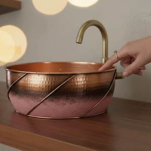 copper sink copper washbasin copper <b>basin</b> handmade copper sink pure copper sink copper kitchen sink copper bathroom sink copper - Product Image 1