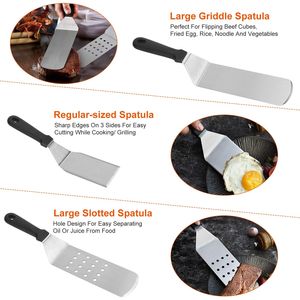 Juego de 7 Utensilios de Acero Inoxidable para Asar a la Parrilla, Kit de Espátulas para Barbacoa al Aire Libre - Product Image 5