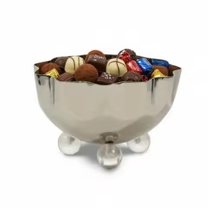 Bol à chocolat en métal résistant à la chaleur, élégant et fait à la main, en acier inoxydable, pour servir des fruits secs et des collations - Product Image 2