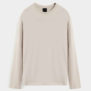 เสื้อยืดผู้หญิงผ้าฝ้ายคอตตอน 180 กรัม ทรงธรรมชาติ ปรับขนาดได้ ระบายอากาศดี แขนยาว คอกลม ไหล่ตก เรียบง่าย สีพื้น สไตล์ลำลอง - Product Image 4