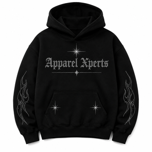 Sudadera Premium con Capucha de Invierno, con Pedrería Gráfica, de Algodón Grueso y Felpa, con Bolsillos, Estilo Oversize, Personalizable, Streetwear OEM - Product Image 3