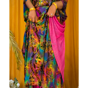 Vert forêt soie somalienne Maqbal Dirac femmes mariée mariage soirée fête Dirac pour femmes robes - Product Image 5