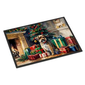Cozy Christmas Border Terrier Doormat Non-Slip <b>Indoor</b> Outdoor Washable Low Pile Rug 24H X 36W Front <b>Door</b> <b>Mat</b> for Entryway - Product Image 1