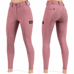 กางเกงขี่ม้าเอวสูงสำหรับผู้หญิง ผ้ายืดสแปนเด็กซ์ ไนลอน มีกระเป๋า - Product Image 1