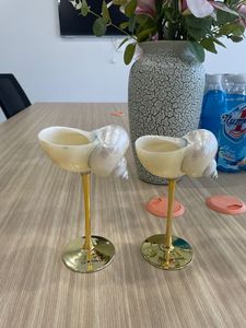 Verre à vin en coquillage naturel du Vietnam, design coquille de conque, pour cocktails, vin, mariages sur la plage, tables de fête et bars à domicile - Product Image 4