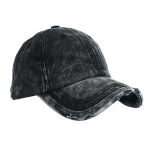 Gorra de béisbol unisex vintage de algodón liso con efecto desgastado y lavado ácido, visera curva, estilo urbano, suministro de fábrica - Product Image 4