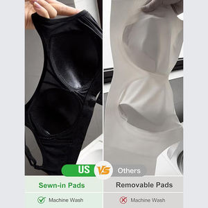 เสื้อชั้นในกีฬาแบบรัดรูปสำหรับผู้หญิง รองรับแรงกระแทกสูง แบบ Racerback แผ่นรองถอดได้ ไร้ตะเข็บ ระบายอากาศได้ดี ผลิตจากไนลอนและสแปนเด็กซ์ เหมาะสำหรับโยคะและออกกำลังกาย - Product Image 5