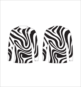 T-shirt à manches longues Ferocious, imprimé zèbre abstrait, col rond, séchage rapide, vêtements de performance, haut tricoté décontracté pour homme - Product Image 1