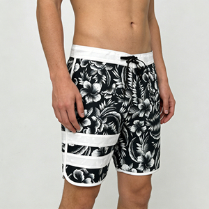 Shorts décontractés pour hommes en Spandex/Polyester, anti-plis, taille élastique, tricoté, 180g, séchage rapide, respirant, pour l'été - Product Image 2