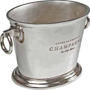 Enfriador de vino champán hecho a mano, cubo de hielo de gran capacidad para eventos, acabado plateado - Product Image 1