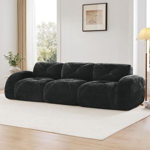 Divano Componibile Ergonomico 110 Senza Struttura in Velluto Morbido, Design Ergonomico, Spugna ad Alta Densità 32D, Antiscivolo, per Soggiorno - Product Image 3