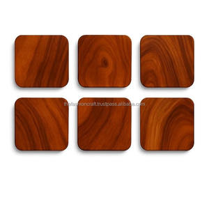 แผ่นรองแก้วไม้ทรงสี่เหลี่ยมทันสมัย น้ำหนักเบา ทำด้วยมือ ซึมซับได้ดี สำหรับกาแฟ ชา งานแต่งงาน ห้องรับประทานอาหาร ห้องครัว - Product Image 3