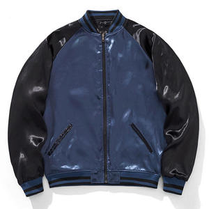 Wholesale Casual <b>Men's</b> Street Style Baseball <b>Jacket</b> Customized Design Team Name <b>Varsity</b> <b>Bomber</b> Satin Embroidery <b>Jacket</b> <b>Men</b> - Product Image 1