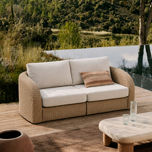 Meubles de jardin d'extérieur modernes, durables, imperméables et écologiques en aluminium thermolaqué, trois places, pour hôtel, vente en gros - Product Image 1
