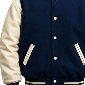 Rubans de broderie personnalisés pour veste universitaire haut de gamme de la marine grecque |   Blouson universitaire en laine coupe-vent de style urbain |   Classique - Product Image 2