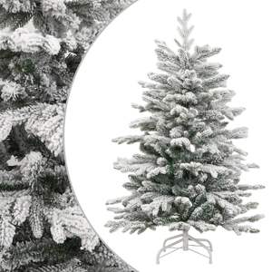Sapin de Noël Artificiel Articulé de 1,8 m Vert et Blanc en PVC PE Fer Décoratif pour Intérieur - Product Image 1