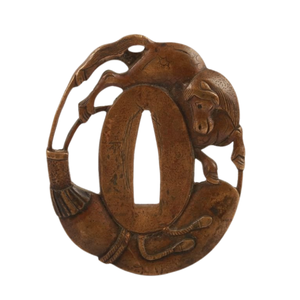 ที่ครอบดาบทรงกลมลายมะระทองแดงและลายม้าซุคาชิ ยุคเอโดะของญี่ปุ่น ยี่ห้อทสึบา โยชิโทโมะ - Product Image 2