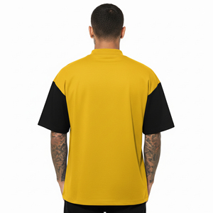 เสื้อยืดฮิปฮอปสั่งทำพิเศษ 2 สี เสื้อผ้าลำลองฤดูร้อนสำหรับผู้ชาย เป็นมิตรกับสิ่งแวดล้อม แห้งเร็ว แขนสั้น ทรงโอเวอร์ไซส์ ผ้า Worsted - Product Image 3