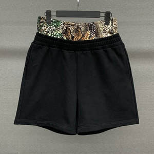 Shorts de jogging streetwear pour hommes, coupe oversize, 100% coton, motif camouflage, double taille, personnalisables - Product Image 1