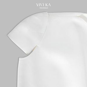 Chemisier asymétrique féminin SKINNY pour femme LUMI Vietnam VIVI KA, décontracté, court, en polyester - Product Image 4