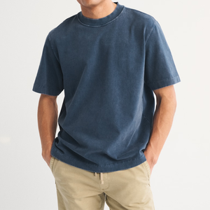 Camiseta de Hombre con Logotipo Personalizado, Lisa, Teñida con Ácido, de Secado Rápido, Informal y para Uso Diario, 100% Algodón, Lavada con Ácido - Product Image 1