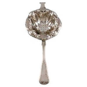 Classic Silver <b>Tea</b> Strainer with Ornate Filigree Design and Ivory Handle Polished Metal Utensil for Loose Leaf <b>Tea</b> - Product Image 2