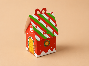 Caja de Regalo Plegable de Papel con Diseño Personalizado, Forma de Casa, Decoración Navideña para Fiestas, Caja de Embalaje para Regalos - Product Image 2
