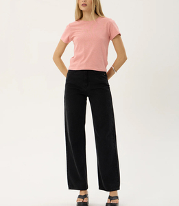 T-shirt décontracté pour femme, coupe courte, manches courtes, col rond, en jersey de coton, printemps-été, coupe classique, couleur unie - Product Image 5