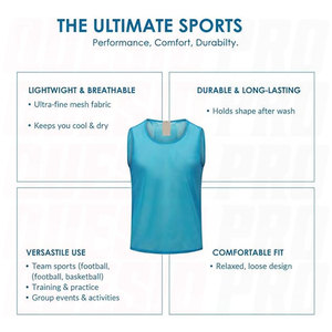 Maillots d'entraînement respirants et légers en mesh pour jeunes et adultes, idéaux pour les sports d'équipe et le basketball - Product Image 3