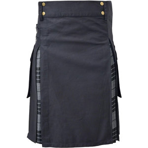 Kilt écossais plissé en coton robuste pour femme, motif écossais gris contrastant, fabrication sur mesure, best-seller - Product Image 5