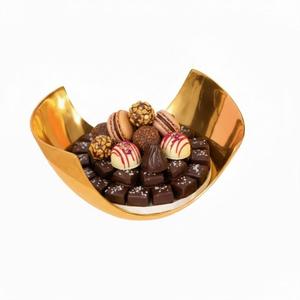 Vente en gros de bols de service élégants en acier inoxydable argenté avec motif de rose décoratif, base sur pied, bol à dessert au chocolat - Product Image 3