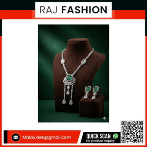 Conjunto de Collar y Aretes de Piedra Verde Esmeralda Premium, Joyería Elegante para Novia y Fiesta, Moda para Mujer - Product Image 2