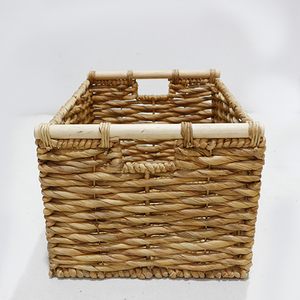 Natural Rattan Storage Baskets Rectangle With Handles <b>Rustic</b> Multi Purpose Neatening Basket - Product Image 3