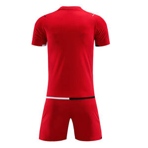 Red uniform Football Short Sleeve Customizable Soccer Uniform Set-100% Polyester Quick Dry Unisex Adult - Product Image 3