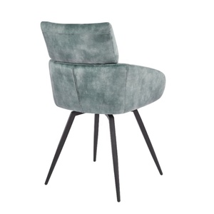 Silla moderna de comedor de terciopelo con reposabrazos giratorio y patas de metal, versátil, hogar, cocina, oficina, bar, villa, muebles de hotel - Product Image 2